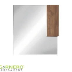 Specchiera 120x110cm bagno con led e pensile rovere scuro Alvarez