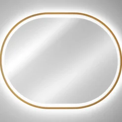 Specchio da parete con led 70x90cm dorato Glossy 3