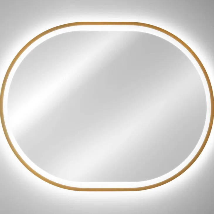 Specchio da parete con led 70x90cm dorato Glossy 3