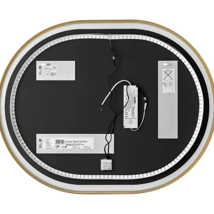 Specchio da parete con led 70x90cm dorato Glossy 3