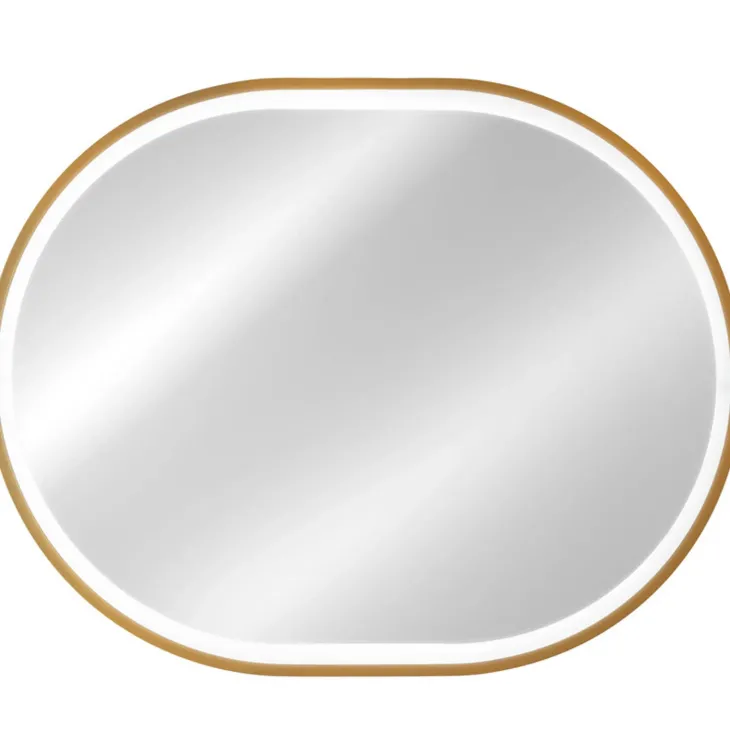 Specchio da parete con led 70x90cm dorato Glossy 3