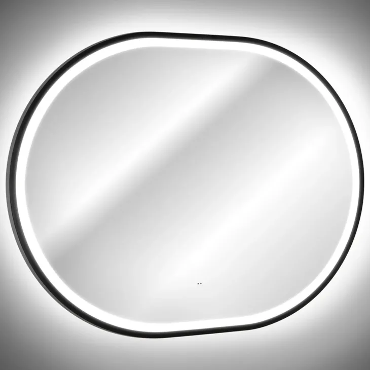 Specchio da parete con led 70x90cm nero Glossy 3