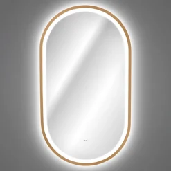 Specchio da parete con led 50x90cm dorato Glossy 2