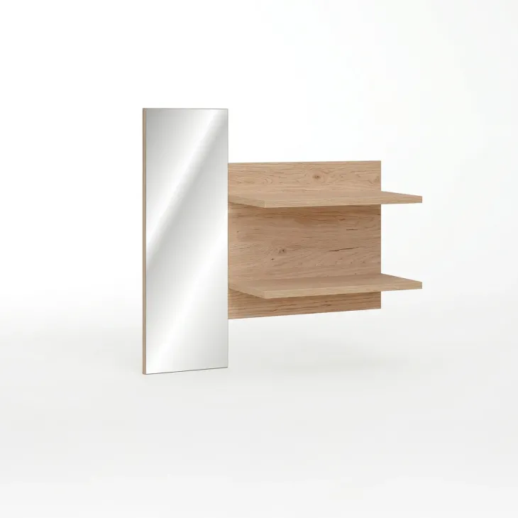 Specchio da parete con mensole rovere Berlino