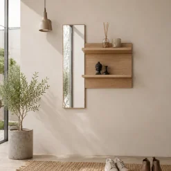 Specchio da parete con mensole rovere Berlino