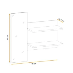 Specchio da parete con mensole rovere Berlino