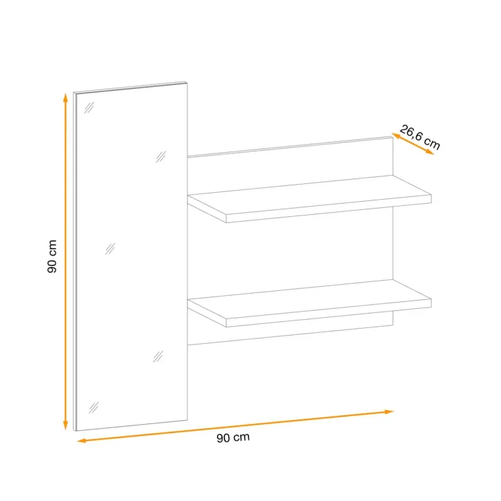Specchio da parete con mensole rovere Berlino