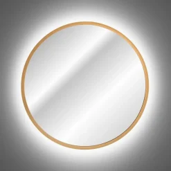 Specchio da parete retroilluminato 80x80cm dorato Goldy