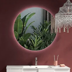 Specchio da parete retroilluminato rotondo 75x75cm vetro Cosca