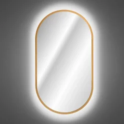 Specchio da parete retroilluminato 50x90cm dorato Glossy