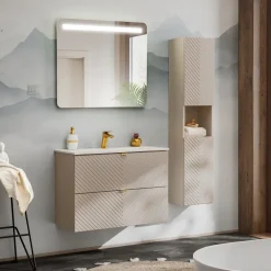 Specchio da parete rettangolare 80x70cm con led Spot