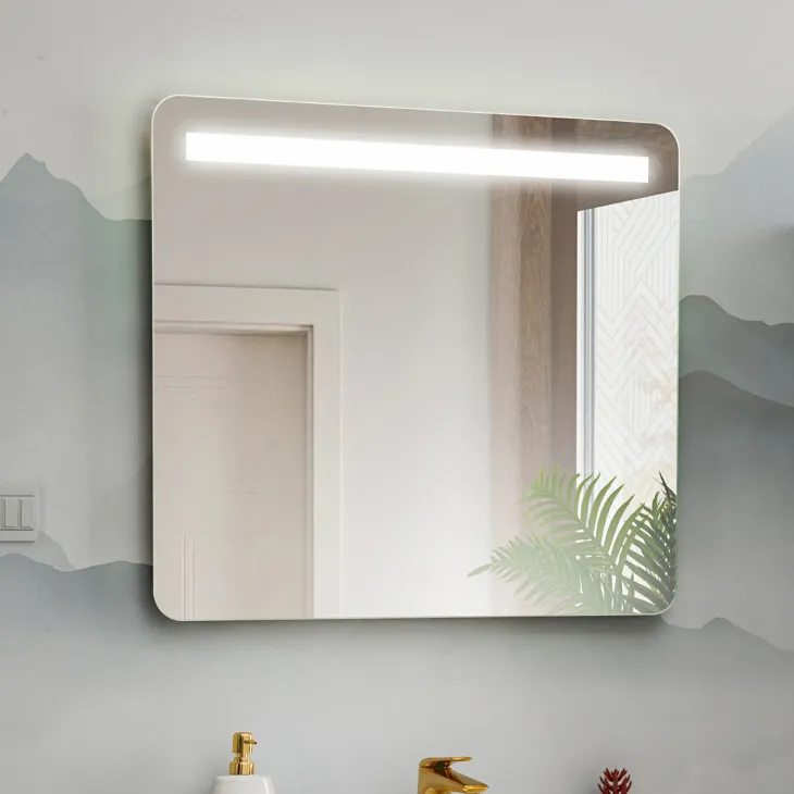 Specchio da parete rettangolare 80x70cm con led Spot