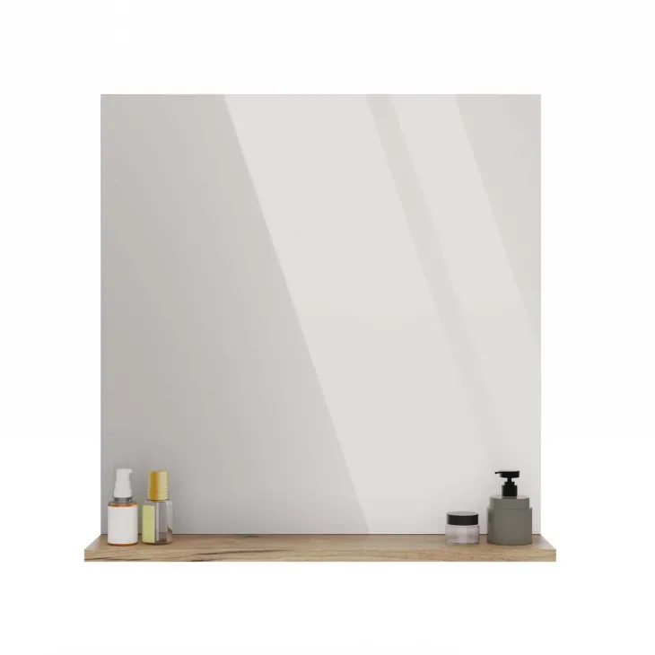 Specchio da parete 60x62h cm con mensola rovere Timeless
