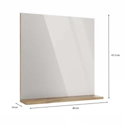 Specchio da parete 60x62h cm con mensola rovere Timeless