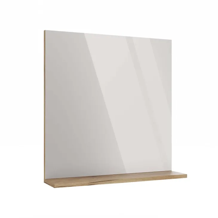 Specchio da parete 60x62h cm con mensola rovere Timeless