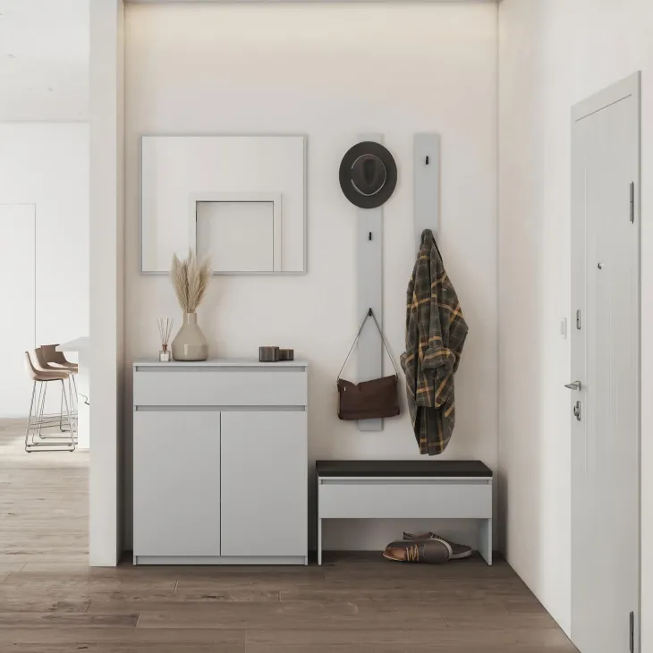 Specchio ingresso da parete 92x77cm grigio Accent
