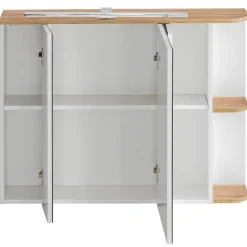 Specchio mobile contenitore 94x72cm 3 ante bianco rovere Dual