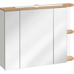 Specchio mobile contenitore 94x72cm 3 ante bianco rovere Dual