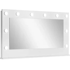 Specchio 120x67cm da parete per scrivania bianco opaco Eliana