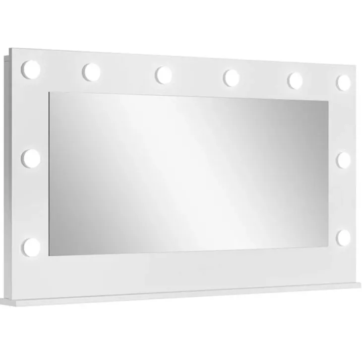 Specchio 120x67cm da parete per scrivania bianco opaco Eliana