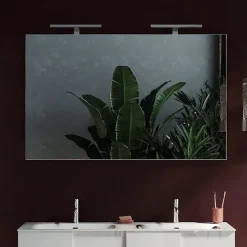 Specchio 120x75cm moderno con due LED vetro Premier