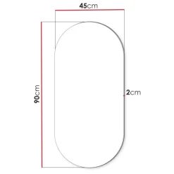 Specchio 45x90h cm ovale da parete Rita