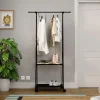 Stand appendiabiti 85x157h cm con ruote moderno nero Dustin
