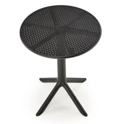 Tavolino da giardino rotondo polipropilene 60cm nero Ondina