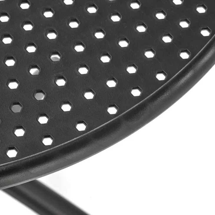 Tavolino da giardino rotondo polipropilene 60cm nero Ondina