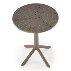 Tavolino da giardino rotondo polipropilene 60cm marrone Ondina