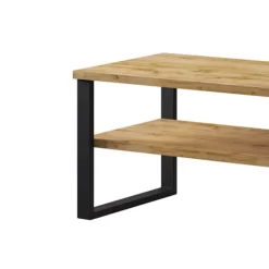 Tavolino da salotto con ripiano 110x60cm quercia nero Petra