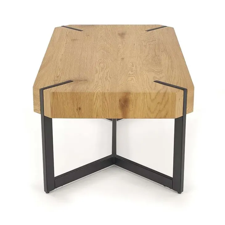 Tavolino da salotto design 110x60cm rovere dorato nero Murray