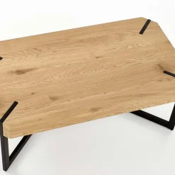Tavolino da salotto design 110x60cm rovere dorato nero Murray