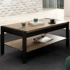 Tavolino da salotto design 120x60cm quercia nero opaco Neive