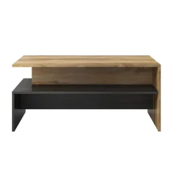Tavolino da salotto design 100x60cm noce antico nero frassinato Emotion Gihome®