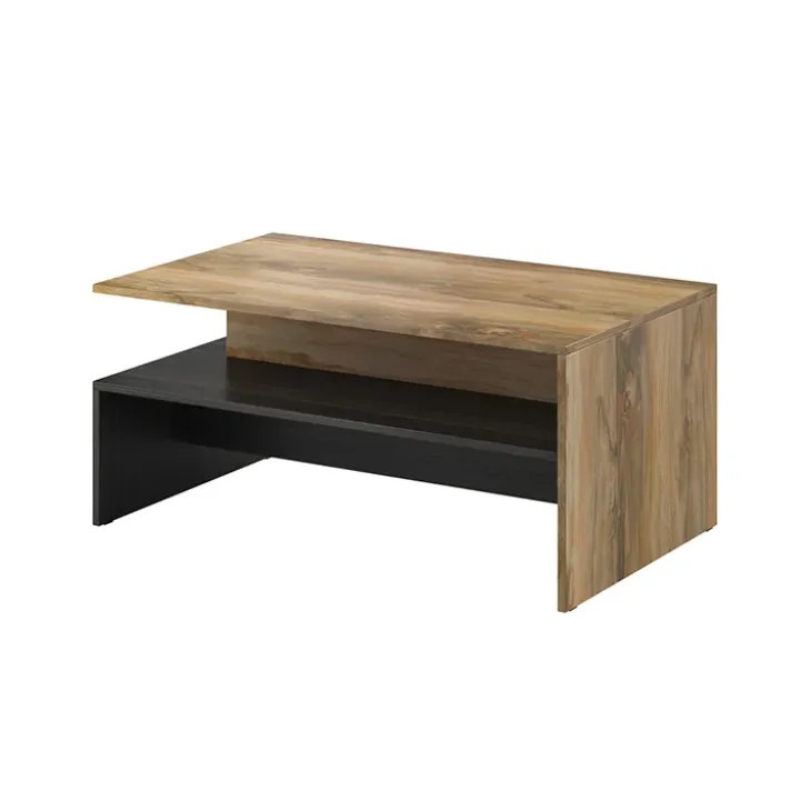 Tavolino da salotto design 100x60cm noce antico nero frassinato Emotion Gihome®