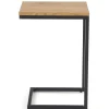 Tavolino da salotto design 40x30cm rovere miele acciaio Radom
