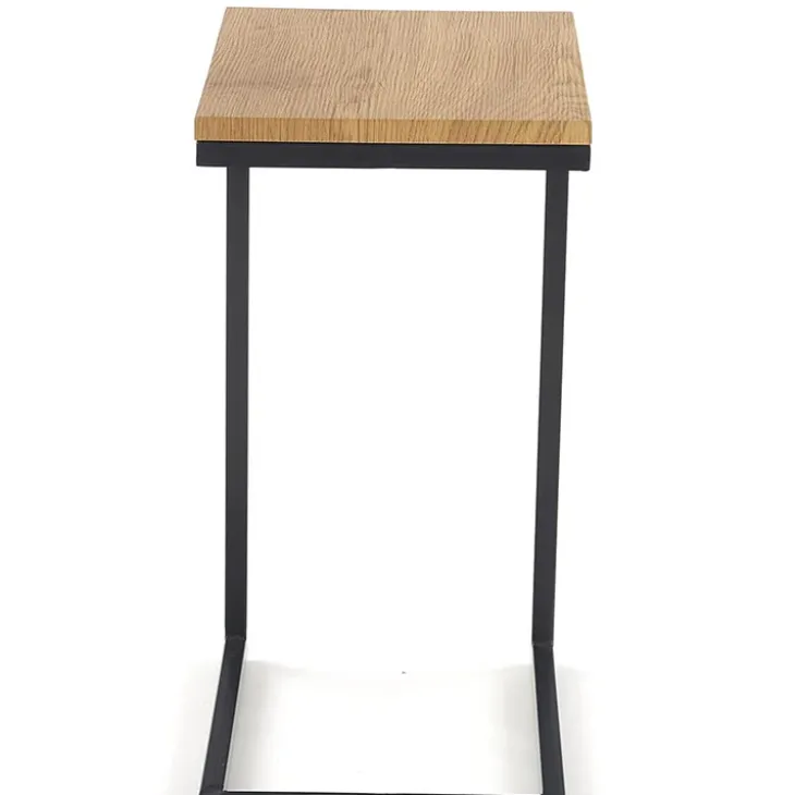 Tavolino da salotto design 40x30cm rovere miele acciaio Radom