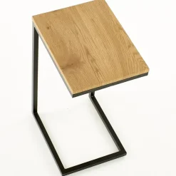 Tavolino da salotto design 40x30cm rovere miele acciaio Radom