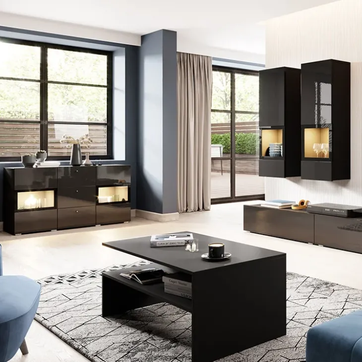 Tavolino da salotto design 100x60cm nero Emotion Gihome®