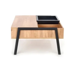 Tavolino da salotto industrial 85x80cm rovere metallo nero Larisa