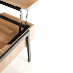 Tavolino da salotto industrial 85x80cm rovere metallo nero Larisa