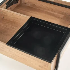 Tavolino da salotto industrial 85x80cm rovere metallo nero Larisa