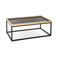 Tavolino da salotto industrial 100x60cm rovere nero Tammy