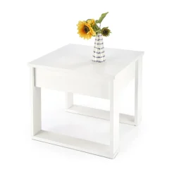 Tavolino da salotto moderno 60x60cm bianco Libano