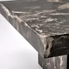 Tavolino da salotto quadrato 80x80cm effetto marmo nero Galassia