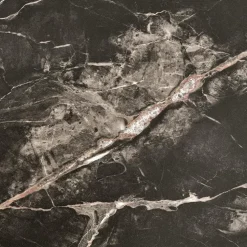 Tavolino da salotto quadrato 80x80cm effetto marmo nero Galassia