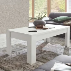 Tavolino da salotto rettangolare 122x65cm bianco opaco Halston