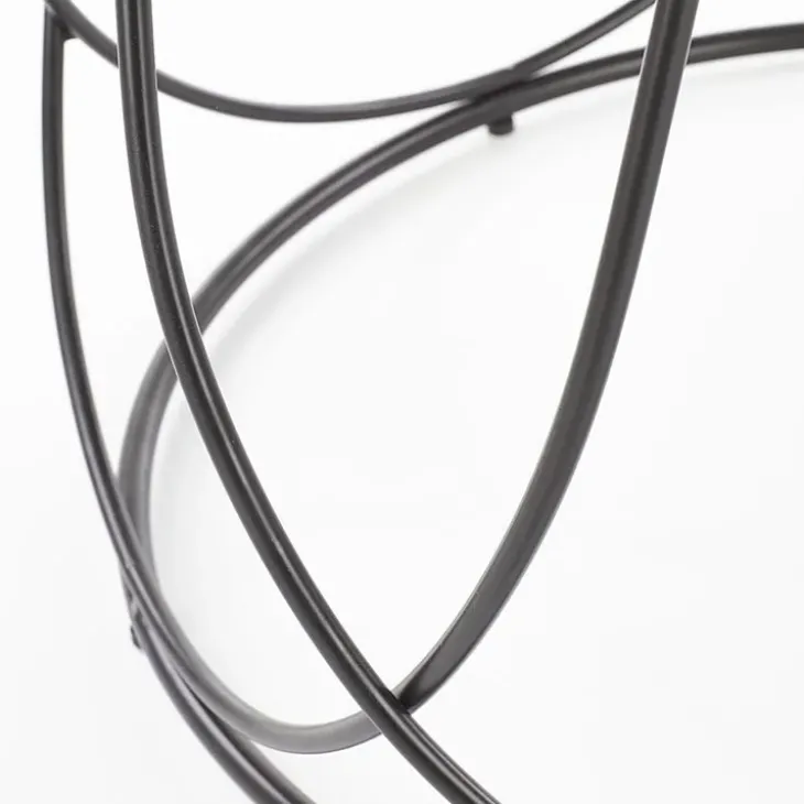 Tavolino da salotto rotondo moderno design 60x60cm noce nero Silver