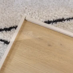Tavolino da salotto 97x60cm 4 ante a ribalta beige rovere Rhea